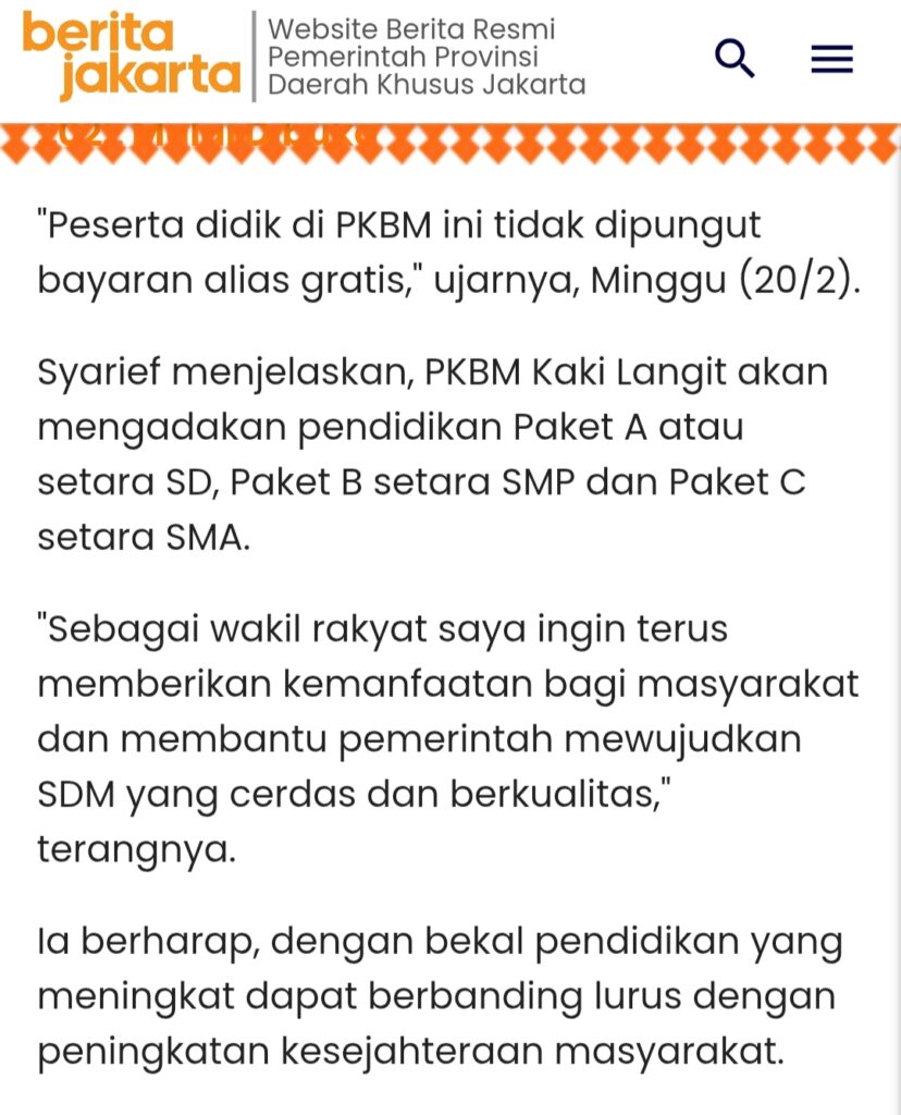 Suasana di PKBM Kaki Langit
